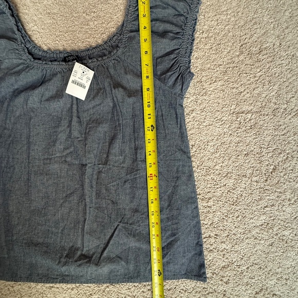 J. Crew Factory Chambray Cap Sleeve Top Size M NWT - Picture 5 of 10